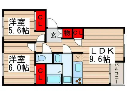 RADISHI(2LDK/1階)の間取り写真