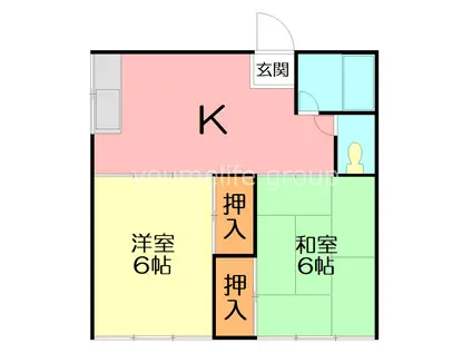 さつき荘A(2K/2階)の間取り写真