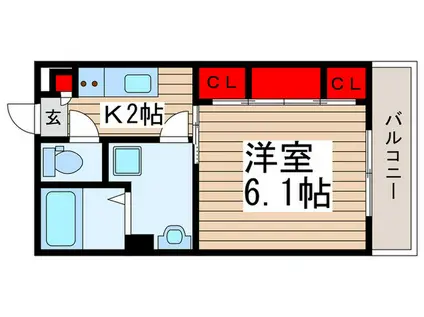 リブリ・津田沼II(1K/3階)の間取り写真