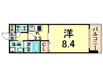 プレジオ尼崎(1K/3階)の間取り写真