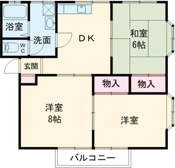 フラット・ガーデン(3DK/1階)の間取り写真