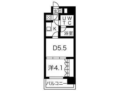 ラグジュアリーアパートメント横浜黄金町(1DK/8階)の間取り写真