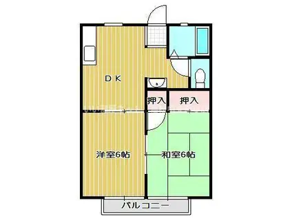 ふれ愛パナタウンB棟(2DK/2階)の間取り写真