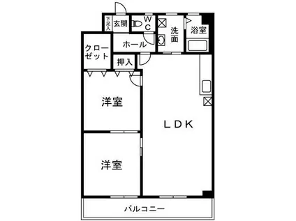 堀越ハイツ(2LDK/4階)の間取り写真