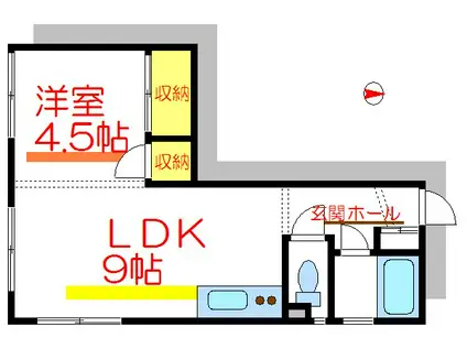 ビラ畑野(1LDK/3階)の間取り写真