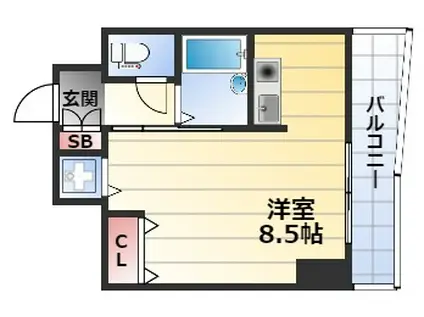 ノルデンハイム新大阪(ワンルーム/9階)の間取り写真