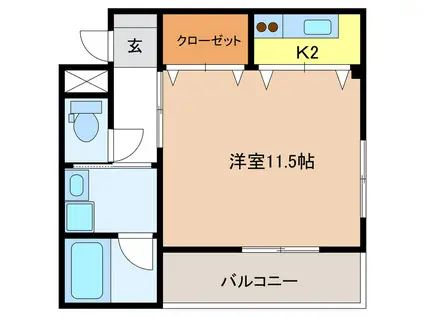 パクトル(1K/3階)の間取り写真