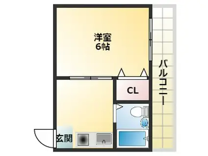 コスモハイツ加美(1K/5階)の間取り写真