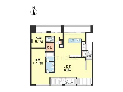 WAJIMA十番丁(2LDK/10階)の間取り写真