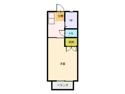 サニーヒルズ内藤(1K/2階)の間取り写真