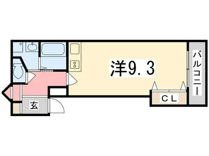 ハローハイツ(ワンルーム/1階)の間取り写真