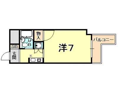 戎グリーンハイツ(1K/3階)の間取り写真