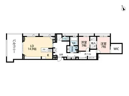 ジェーユーグローバル パレス(2LDK/3階)の間取り写真