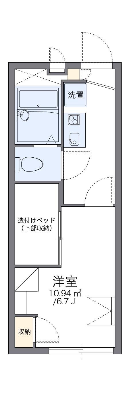 レオパレスけーあい(1K/2階)の間取り写真
