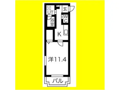 オラシオン稲川(1K/4階)の間取り写真