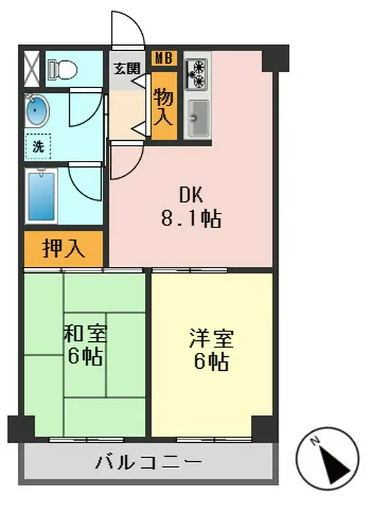 清晃マンション 2階階 間取り