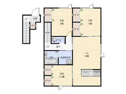 クオンタム筒井IV(3LDK/2階)の間取り写真