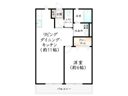 セピアコート(1LDK/2階)の間取り写真