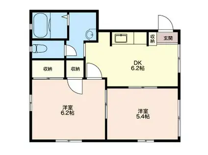 ハイネス元住吉(2DK/1階)の間取り写真