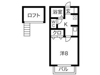 柴田ハイツB(1K/1階)の間取り写真
