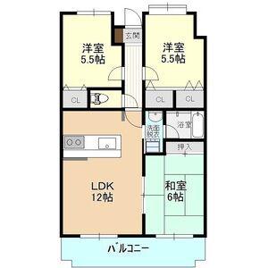 ドリームタウン三和A棟(3LDK/5階)の間取り写真