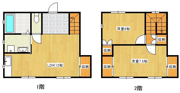 初生町テラスハウス(2LDK/1階)の間取り写真