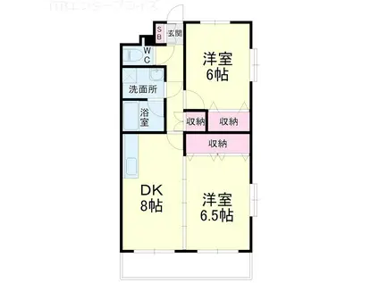 メゾンマスカット(2DK/4階)の間取り写真