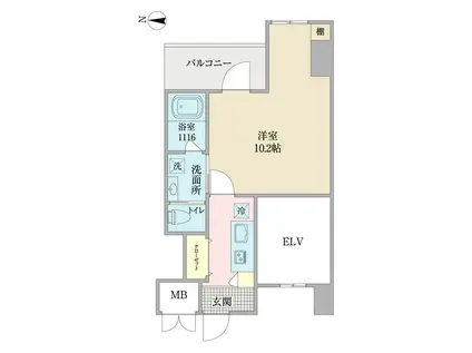 フォンテーヌ東梅田(1K/10階)の間取り写真