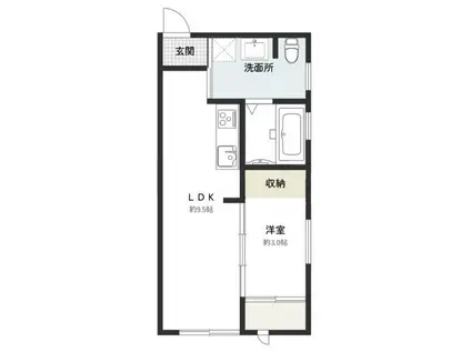 KOYA 430(1LDK/1階)の間取り写真