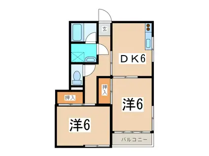 センスPART II(2DK/1階)の間取り写真