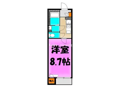 ヴィラ羽生東(1K/1階)の間取り写真