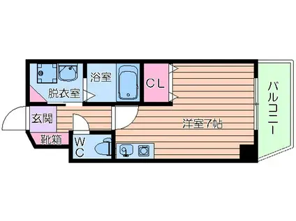 ラヴェルデューア茶臼山(ワンルーム/3階)の間取り写真