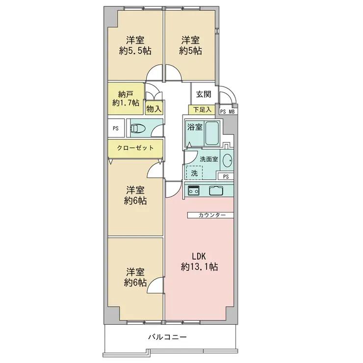 ファミール浜園 9階階 間取り