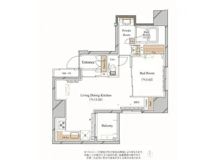 ブランシエスタ上野(1LDK/5階)の間取り写真