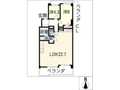 ライオンズマンション鈴鹿壱番館804号(2LDK/8階)の間取り写真