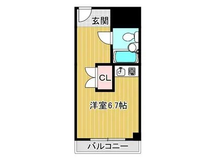 本多ビルディ(ワンルーム/2階)の間取り写真