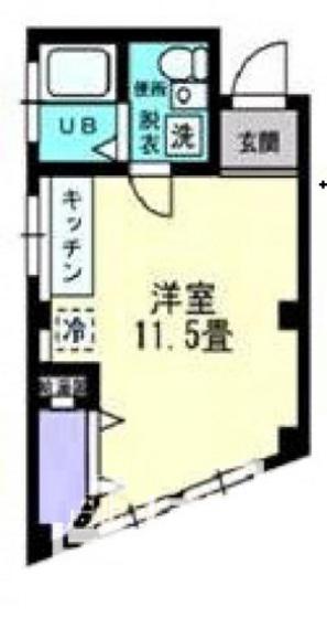 フレール津倉(ワンルーム/3階)の間取り写真