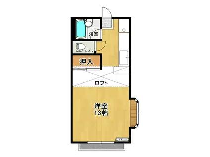 グリーンヒルズ(ワンルーム/1階)の間取り写真