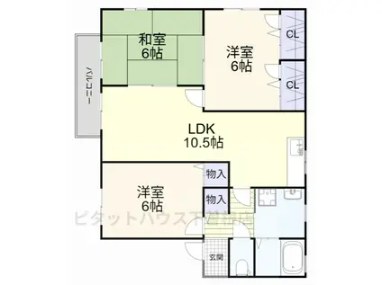 プラティーク・ヴィラA棟(3LDK/2階)の間取り写真