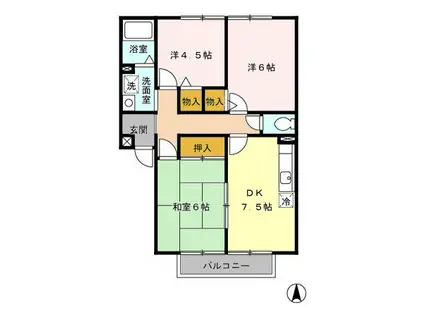 パセオみずほ台(3DK/2階)の間取り写真