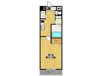 エナシーズンズ(1K/1階)の間取り写真