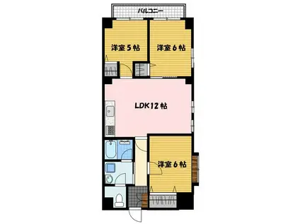 シャル夢館 高尾(3LDK/2階)の間取り写真