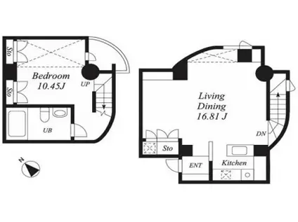 グリーンテラス元代々木(1LDK/1階)の間取り写真