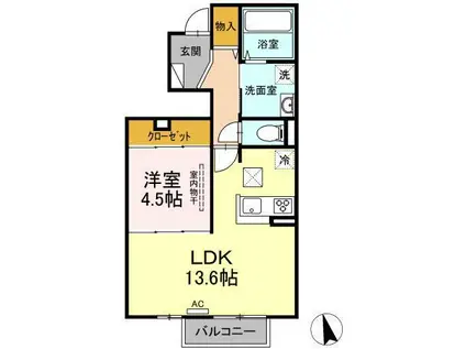 セジュールちさとII(1LDK/1階)の間取り写真