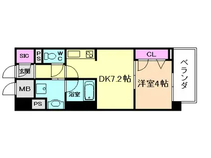 REFISIA箕面船場(1DK/5階)の間取り写真