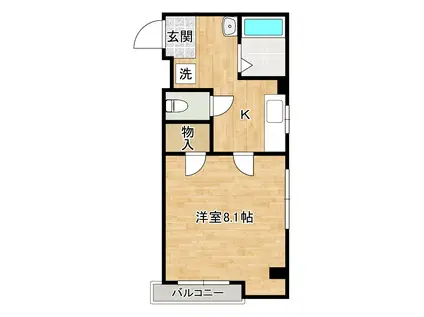 ルネサンス北方(1K/2階)の間取り写真