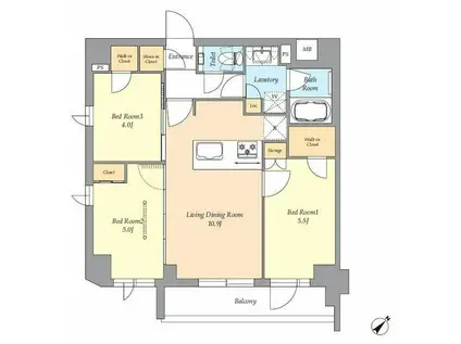 アイフラット渋谷西原(3LDK/2階)の間取り写真