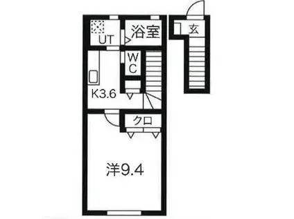 GRACEFUL VI(1K/2階)の間取り写真