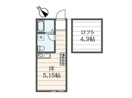 WITH PLACE大岡(ワンルーム/1階)の間取り写真