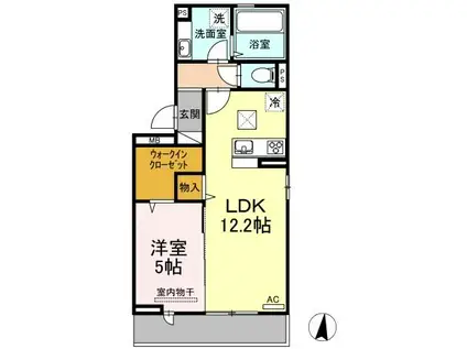 アン・シャトウⅡ(1LDK/1階)の間取り写真